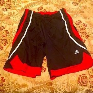 Some athletic black, red, & white shorts